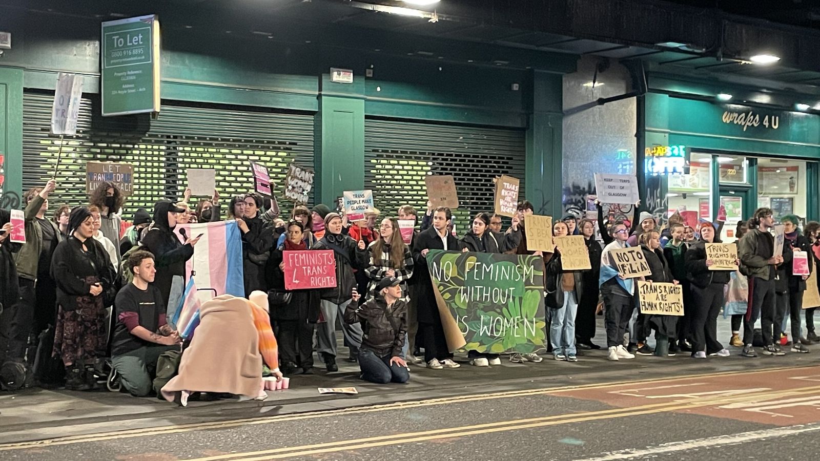 Protesters in Glasgow on Friday