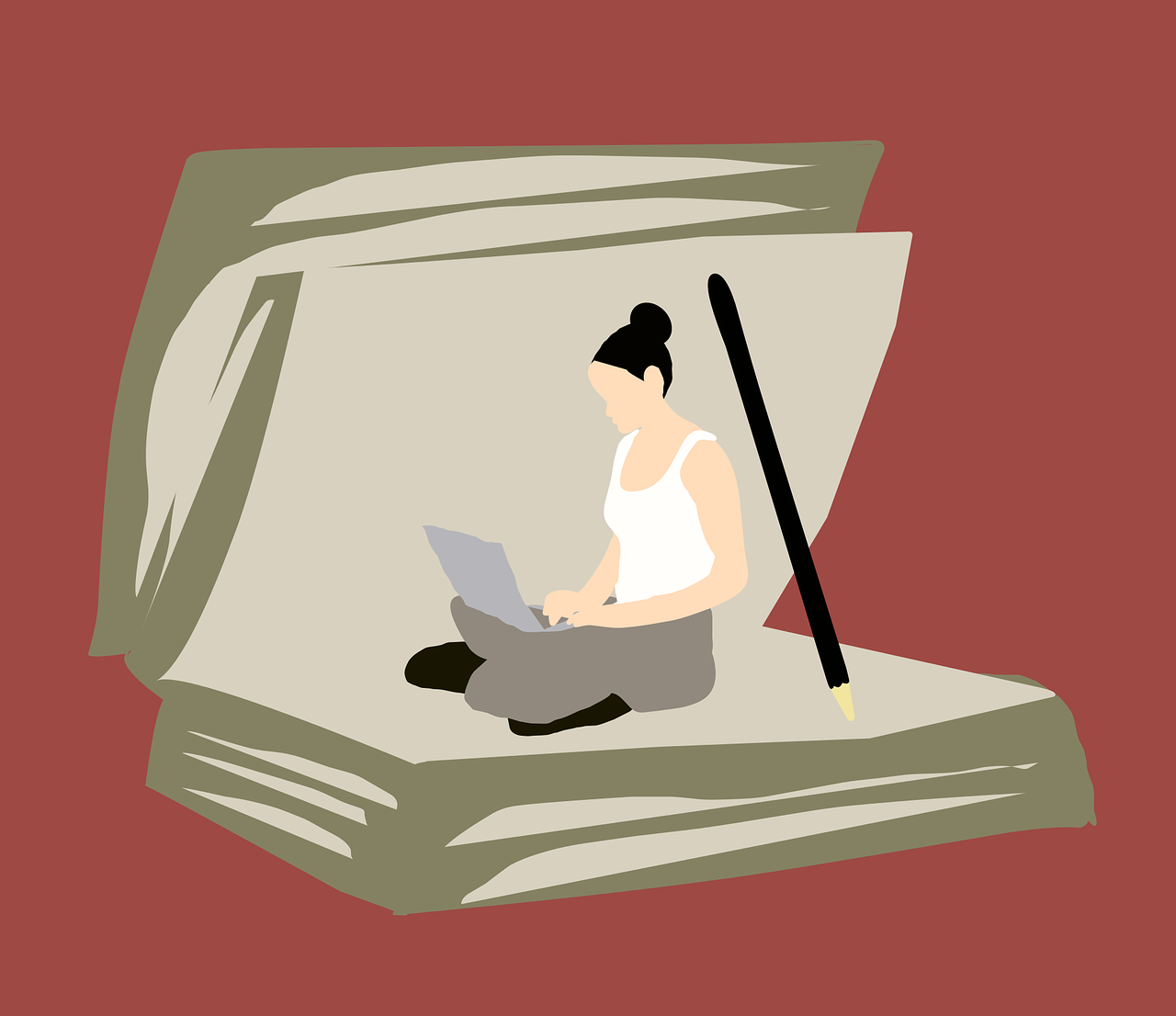 woman writer, graphic
